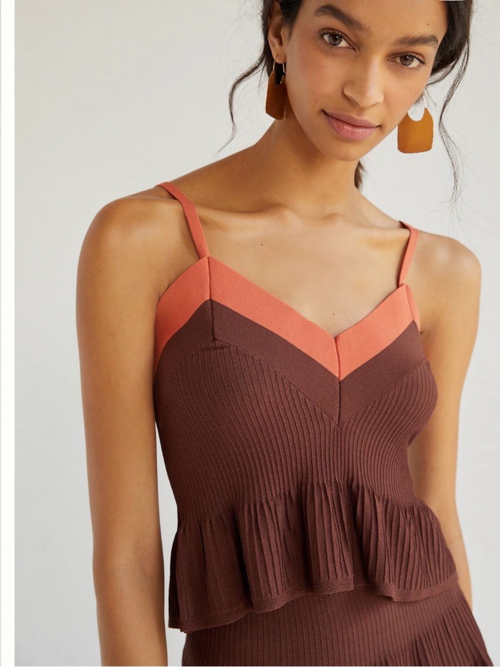 Eva Franco Kava colorblocked knit top, Carmello colorway, Anthropologie, sz L